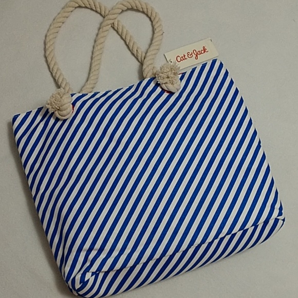 🍒Cherry Tote Bag Cat & Jack Nautical Beach Rope - Picture 3 of 10